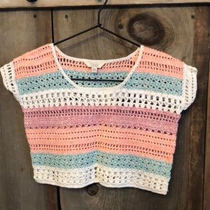 77kids Crochet Boxy Sweater Size XS 5-6 Girls